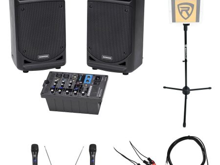 Samson 6  Portable YouTube Karaoke Machine System+2 Mics+Tablet Smartphone Stand Supply