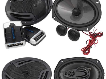 Pair Rockville RV69.2C 6x9  1000w Component Car Speakers+(2) 6x9  4-Way Speakers Online Hot Sale