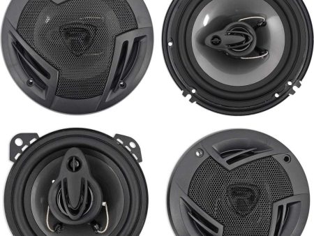 (2) Rockville RV6.3A 6.5  750w 3-Way Car Speakers+(2) 4  500w 3-Way Speakers For Sale