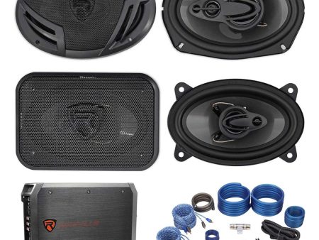 2) Rockville RV69.4A 6x9  Speakers+2) 4x6  Speakers+4-Channel Amplifier+Amp Kit Supply