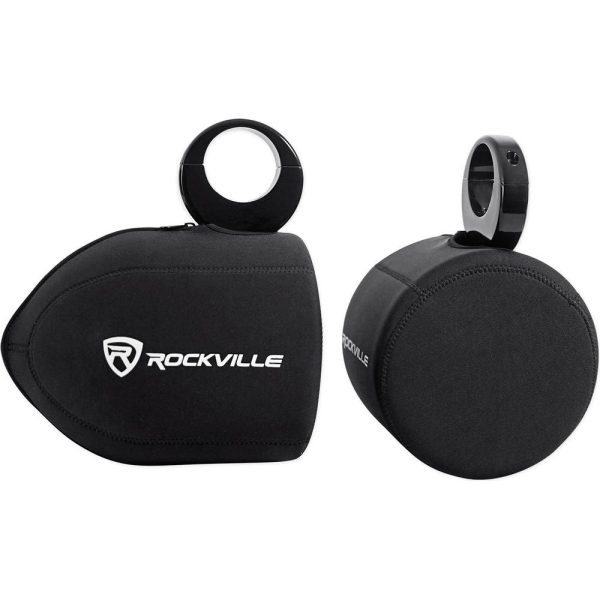 (2) Rockville RWB80W 8  White 500 Watt Marine Wakeboard Tower Speakers+Covers Online