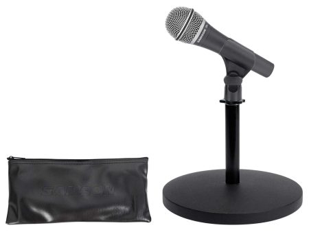 Samson Q8x Dynamic Microphone+Weighted Desktop Mic Stand For Studio Podcast Online Sale