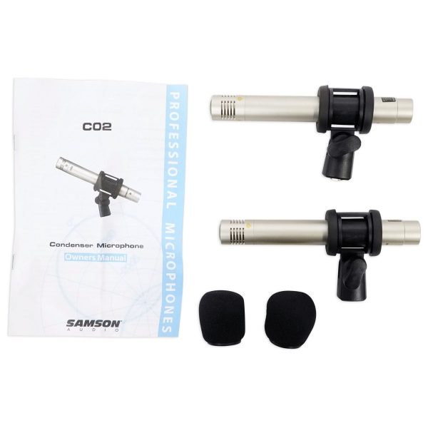 Samson C02 Pair Pencil Condenser Studio Microphones Mics+Speakers+Headphones Sale