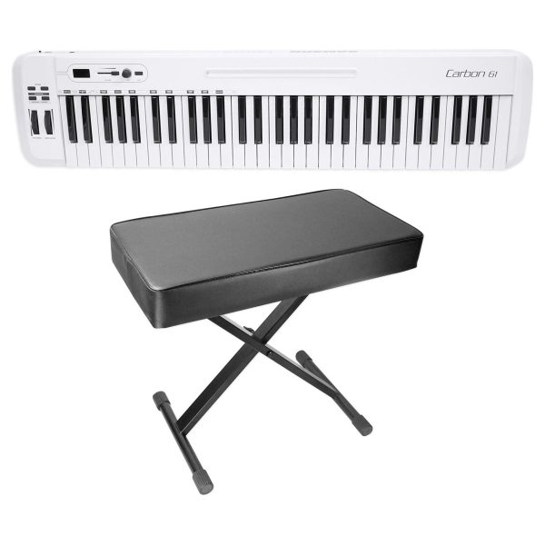 Samson Carbon 61 Key USB MIDI DJ Keyboard Controller + Software + Padded Bench For Discount