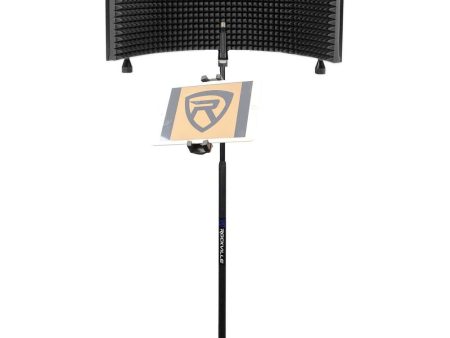 Rockville Recording Package w Microphone Mic Stand+Isolation Shield+Tablet Mount Cheap