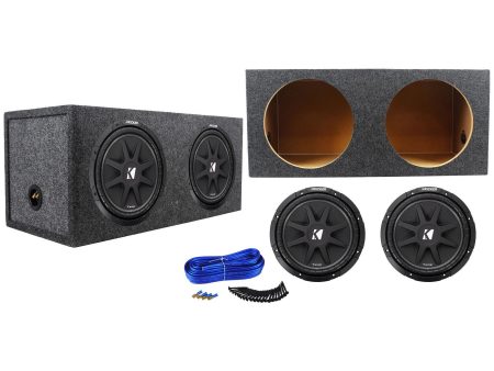 (2) KICKER 43C124 Comp 12  600 Watt Car Subwoofers+Sealed Sub Box Enclosure Online now