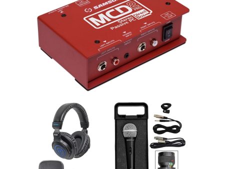 Samson S-Max MCD2 Pro Passive Stereo Mono Direct DI Box+Headphones+Mic+Cable Online