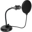 Rockville Gaming Streaming Twitch Mic Stand+Gooseneck Base+Shockmount+Pop filter Supply