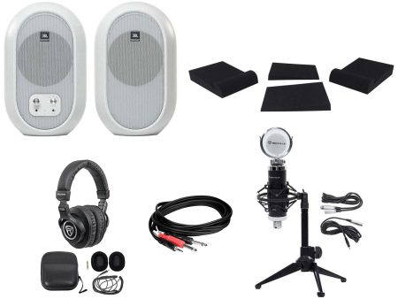 Pair JBL 104 Powered Studio Monitors w Bluetooth+Headphones+Mic+Stand 104SET-BTW Online Hot Sale