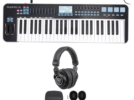 Samson Graphite 49 Key USB MIDI DJ Keyboard Controller w Fader Pads+Headphones For Sale