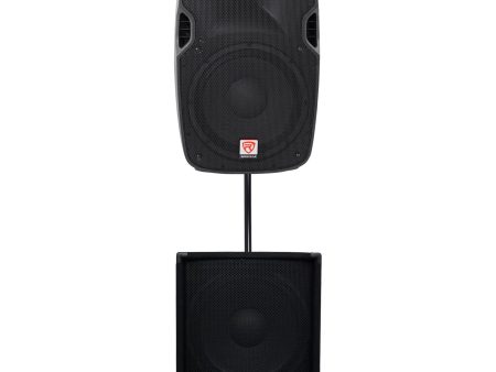 Rockville SPGN128 12  8-Ohm Passive 1200W DJ PA Speaker+Passive Sub+Pole Mount Discount