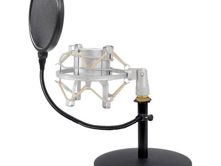 Samson MD5 Weighted Desktop Podcast Podcasting Mic Stand+Shockmount+Pop Filter Online Hot Sale