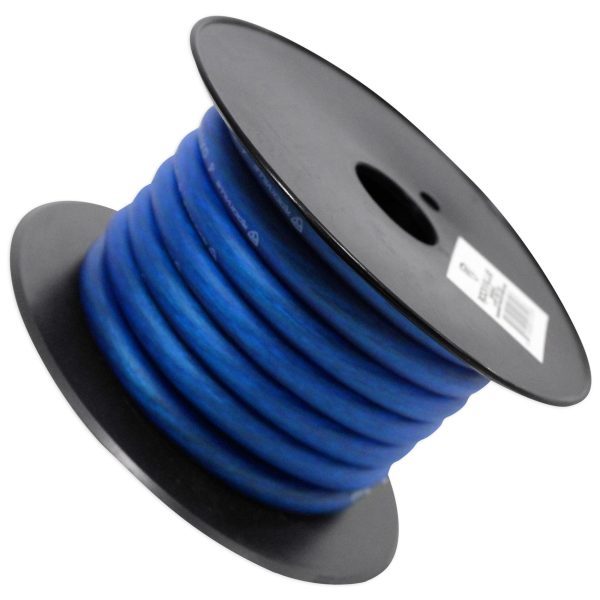 Rockville R4G20-BLUE 4 AWG Gauge 20 Foot Car Amp Power   Ground Wire Spool For Cheap