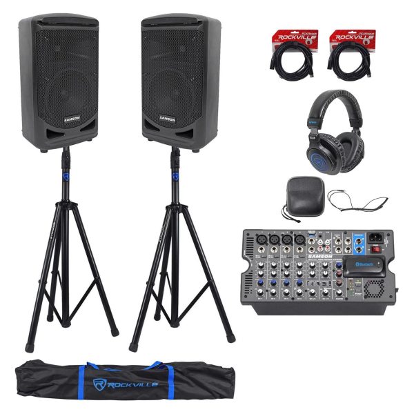 Samson Church School Portable 8  Audio Visual Speaker Sound System+Headphones Fashion