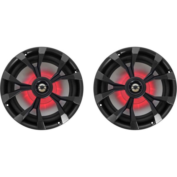 (2) Rockville RKL80MB 8  900 Watt Marine Wakeboard LED Tower Speakers in Black Online now