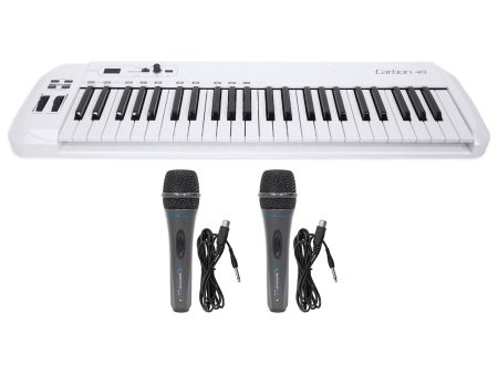 Samson Carbon 49 Key USB MIDI DJ Keyboard Controller+Software+(2) Microphones For Discount