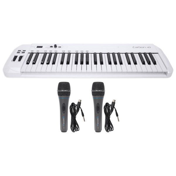 Samson Carbon 49 Key USB MIDI DJ Keyboard Controller+Software+(2) Microphones For Discount