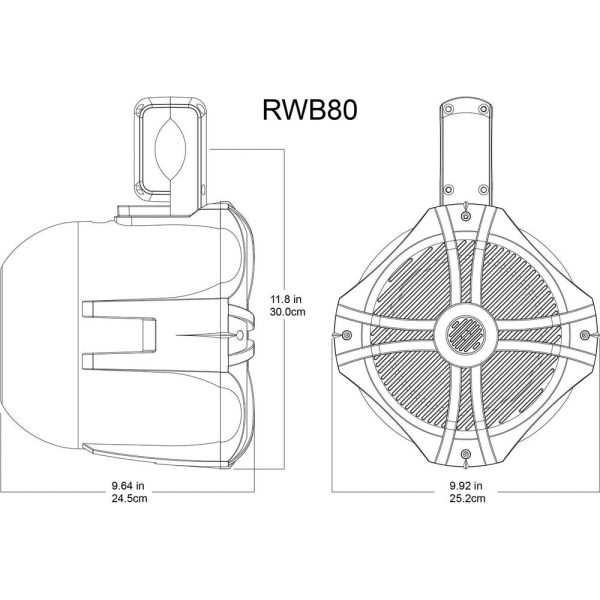 (2) Rockville RWB90B 8  300 Watt 360° Swivel Tower Speakers for Yamaha YXZ Supply