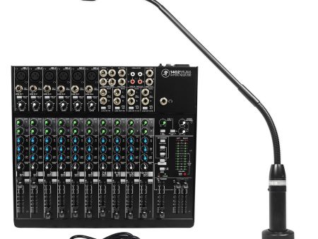 Mackie 1402VLZ4 14-channel Soundboard Mixing Console Mixer+Podium Mic For Church Online