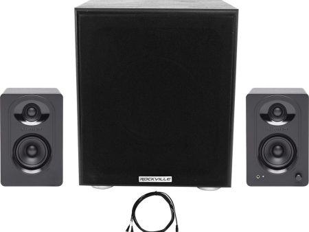 (2) SAMSON M30 3  Powered Studio Computer Podcast Monitors Speakers+8  Subwoofer For Discount