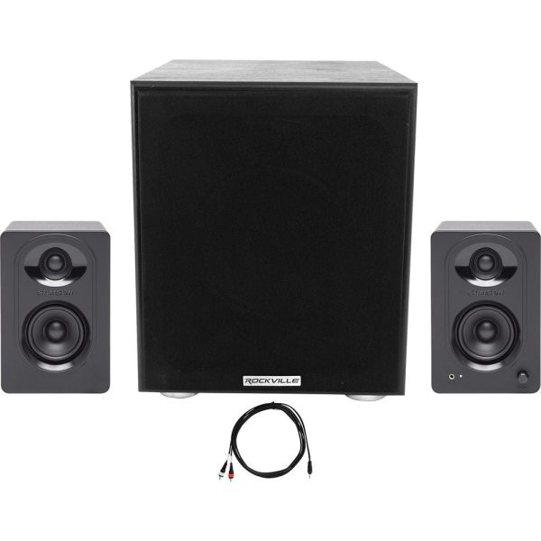 (2) SAMSON M30 3  Powered Studio Computer Podcast Monitors Speakers+8  Subwoofer For Discount