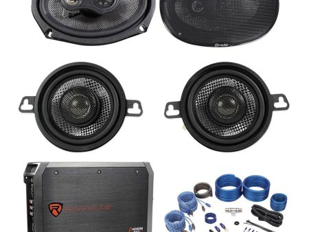 Pair American Bass SQ 6.9 6x9 +SQ 3.5  Car Speakers+4-Channel Amplifier+Wires Hot on Sale