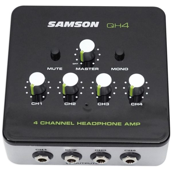 Samson QH4 4-Channel Studio Podcast Monitoring Headphone Amplifier Amp For Discount