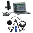 Rockville USB Computer PC Microphone Mic+Presonus Boom Arm+Pop Filter+Headphones Sale