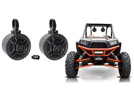 (2) Polk Audio 5.25  360° Swivel Black Aluminum Tower Speakers For RZR ATV UTV Online Sale