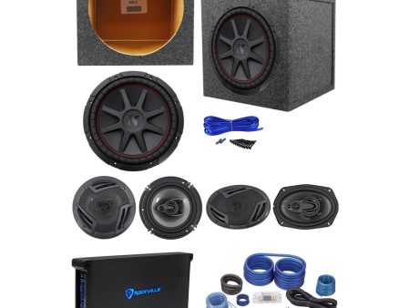 Rockville 6x9 +6.5  Car Speakers+Kicker 12  Subwoofer+5-Channel Amplifier+Wires For Cheap