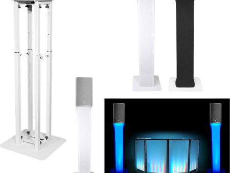 1) Rockville White Adjustable Totem Speaker Stand For EV Electro-Voice ELX200-15 Online now