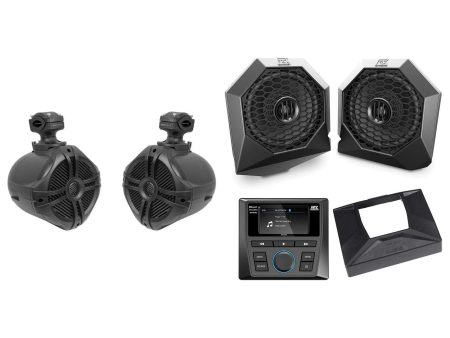 Tower Speakers+Bluetooth Receiver+Dash Kit for 2014-18 Polaris RZR XP1000 900 Online