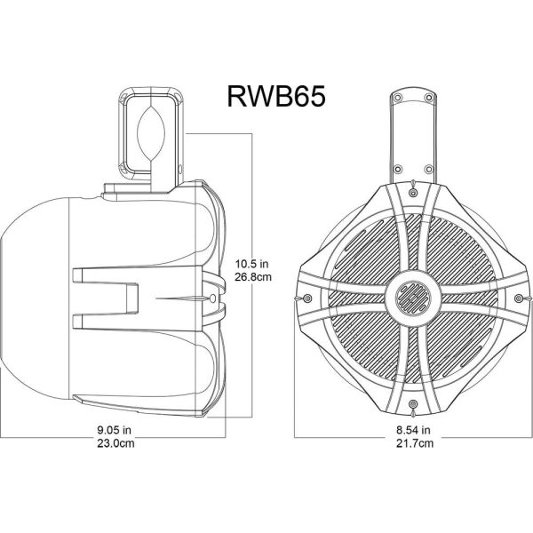 (2) Rockville RWB70B 6.5  250w 360° Swivel Tower Speakers+Covers for RZR ATV UTV Discount