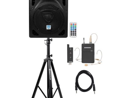 Rockville 8  Church Speaker Sound System w  Headset Mic For Sermons, Speeches Hot on Sale