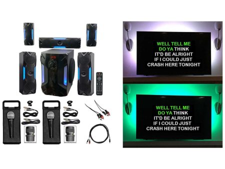 Rockville Bluetooth Home Theater Karaoke Machine System w 8  Subwoofer + LED S Online now