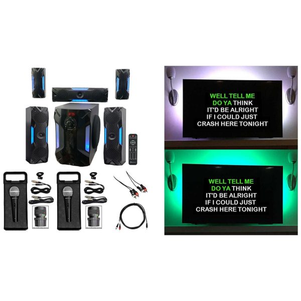 Rockville Bluetooth Home Theater Karaoke Machine System w 8  Subwoofer + LED S Online now