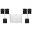 Rockville DJ Package w (4) 10  Active Speakers+(2) 12  Powered Subwoofers+Facade For Sale