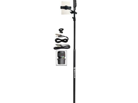 Rockville Pro Microphone+Round Base Mic Stand+Smartphone Tablet iPad Clamp Mount Online now