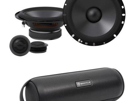 Pair ALPINE S-S65C 240 Watt 6.5  Car Component Speakers + Bluetooth Speaker Cheap