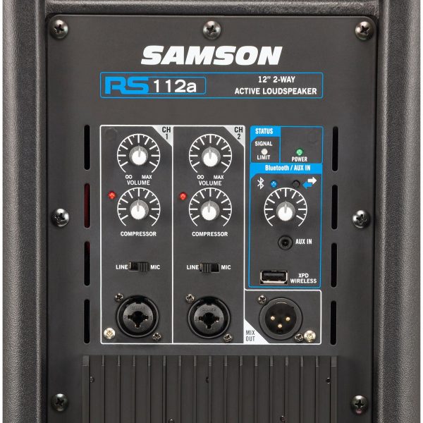 Samson RS112A 12  400 Watt Powered Active Bi-amped DJ PA Speaker w Bluetooth USB Supply