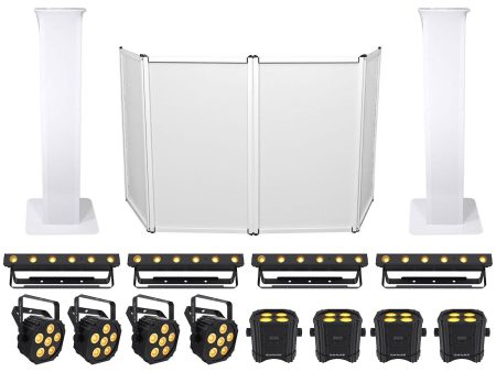 4) Chauvet DJ Ezlink Strip Q6 BT+4) Par Q6+4) Q4 Wash Lights+Facade+Totem Stands Cheap