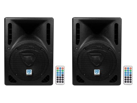 (2) Rockville RPG8BT 8  Powered DJ PA Speakers BlueTooth, USB, SD - 800w For Cheap