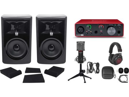 1-Person Focusrite Scarlett 3 Gen Podcast Podcasting Kit RCM SR Mic+JBL Monitors Online now