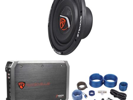 Rockville W10T4-S4 10  Shallow Mount 1200 Watt Subwoofer+2 Ch.Amplifier+Amp Kit Supply