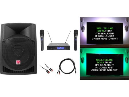 Rockville 12  Powered Karaoke Machine System w LED s+(2) Wireless Microphones Online now