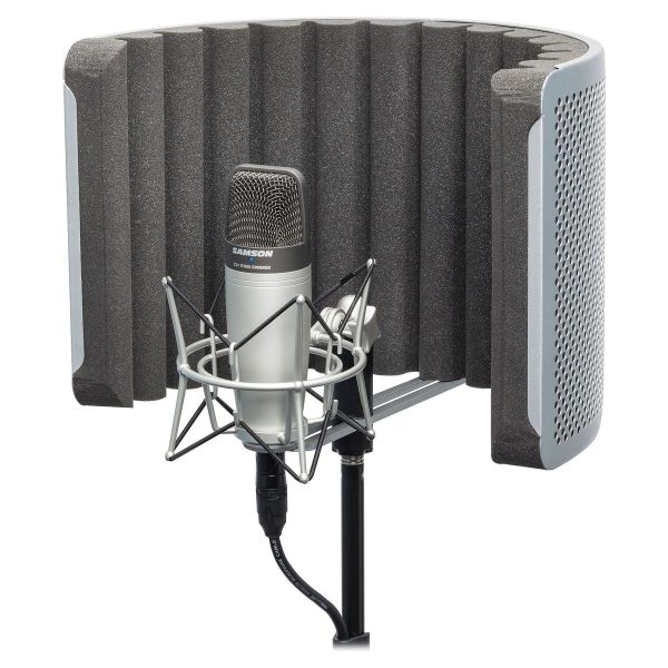 Samson C01 Studio Condenser Recording Microphone+Vocal Booth Shield+Shock Mount For Sale