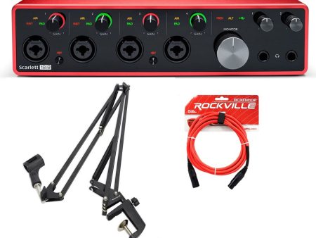 Focusrite Scarlett 18i8 3rd Gen 18-in, 8-out USB audio interface +Boom Arm  and Cable Supply