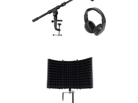 Samson C01 Studio Condenser Recording Microphone Mic+Stand+Headphones+Shield For Discount