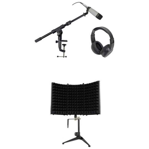 Samson C01 Studio Condenser Recording Microphone Mic+Stand+Headphones+Shield For Discount