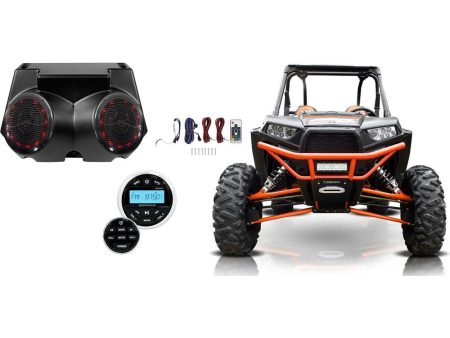 (2) 6.5  LED Speakers+Bluetooth Gauge Receiver For Polaris RZR ATV UTV Cart Online Hot Sale